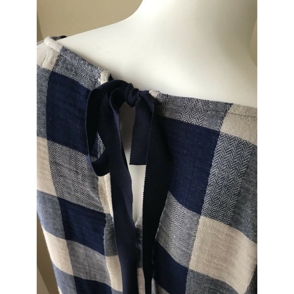 NEW CLOTH & STONE Sz M GINGHAM BELL SLEEVE TIE - Picture 9 of 11